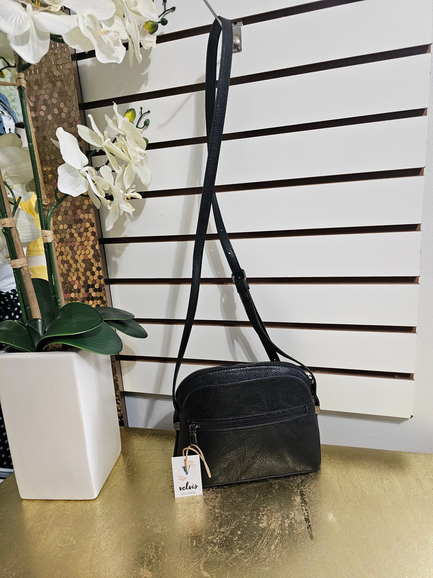 Hadley flower printed purse black