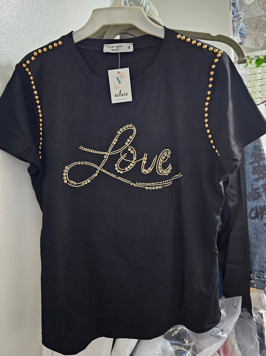 Love Embellished T-shirt