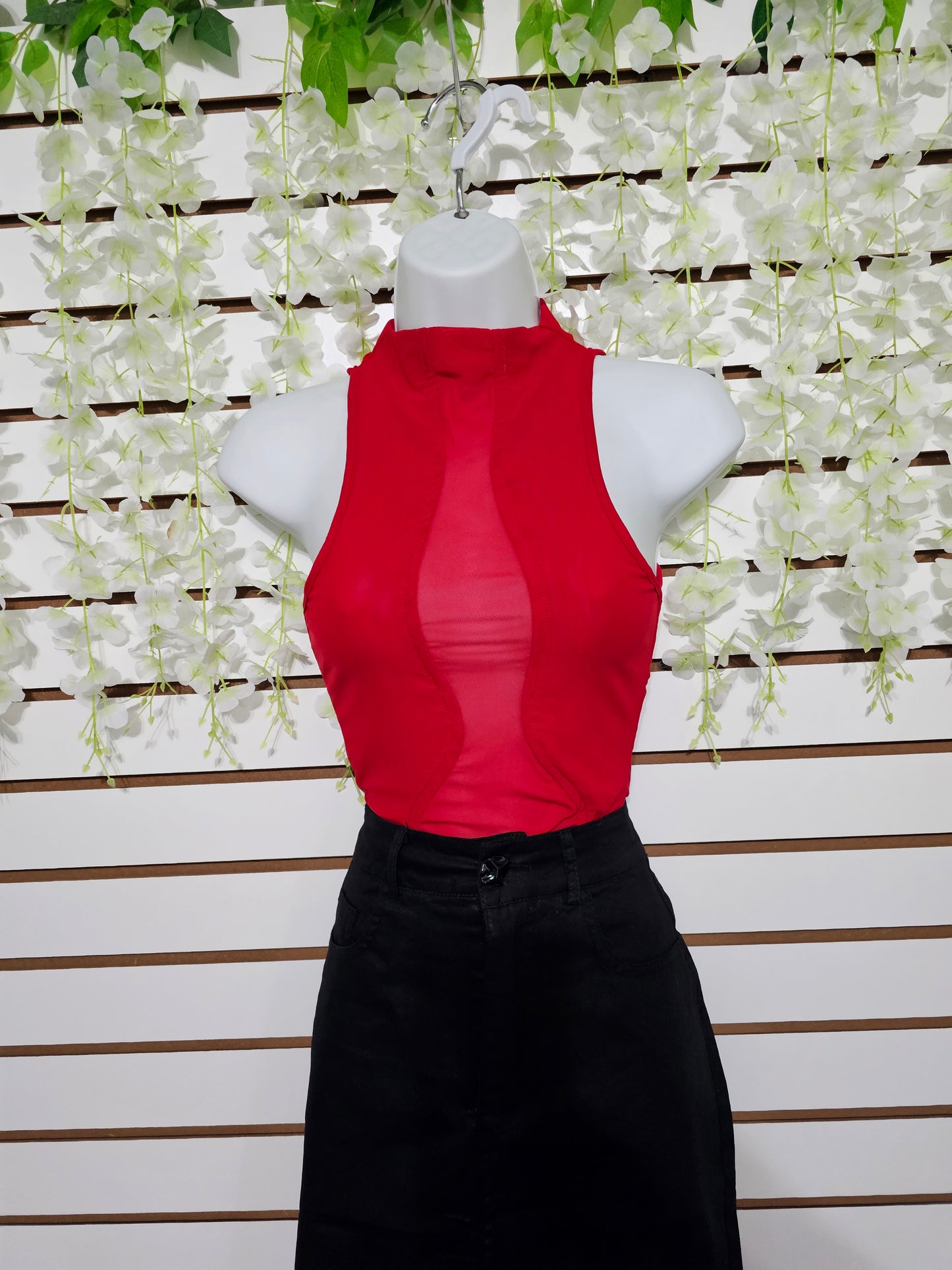 women Cherry Bodysuit sexy Red