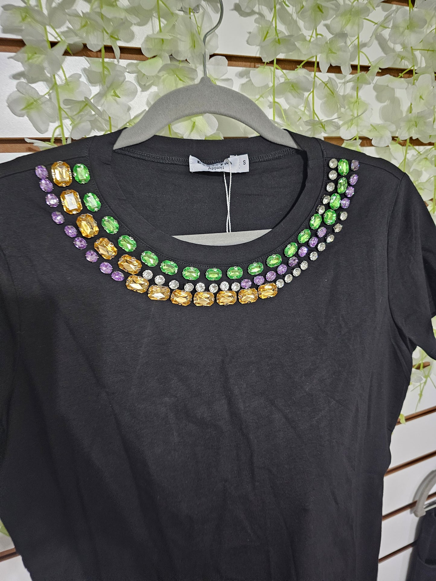 Mary Bright Rhinestone T-shirt Black