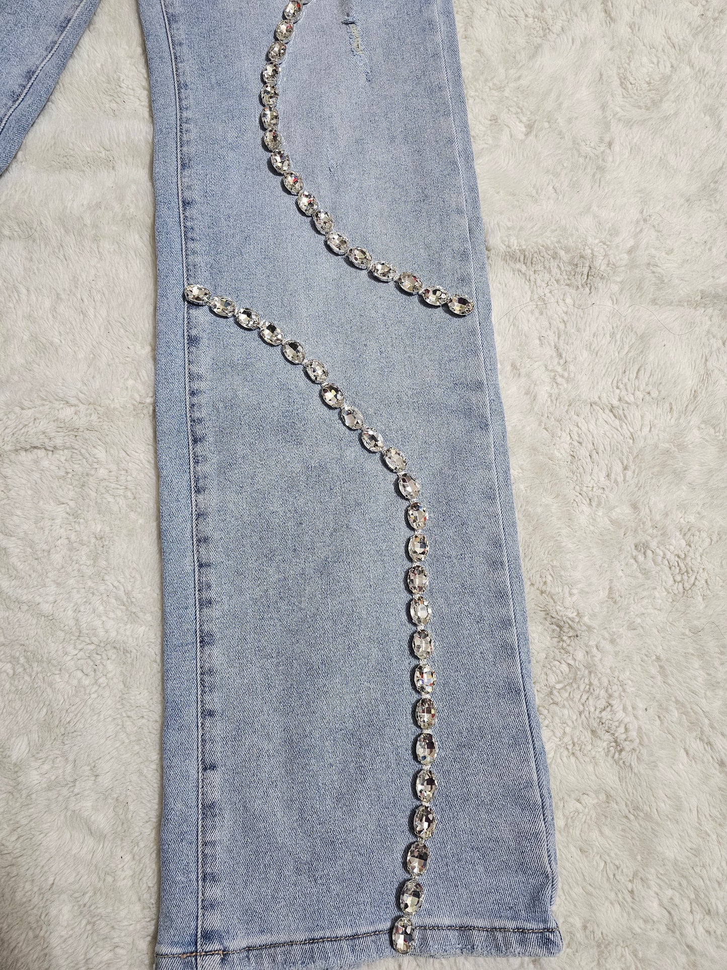 Diana Rhinestone Embellished Jeans #*