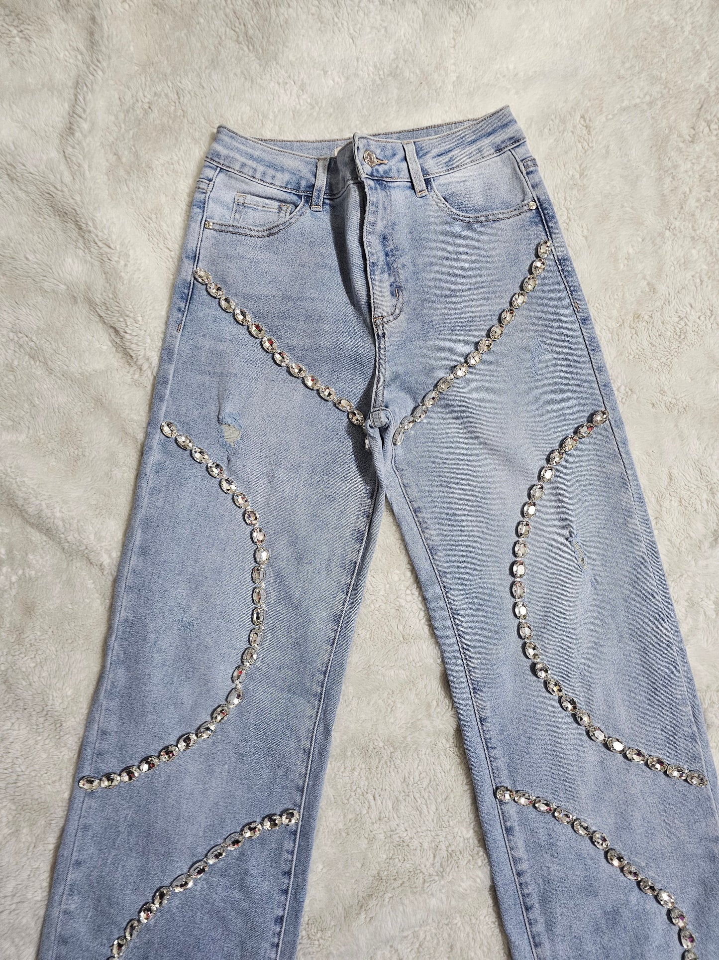 Diana Rhinestone Embellished Jeans #*