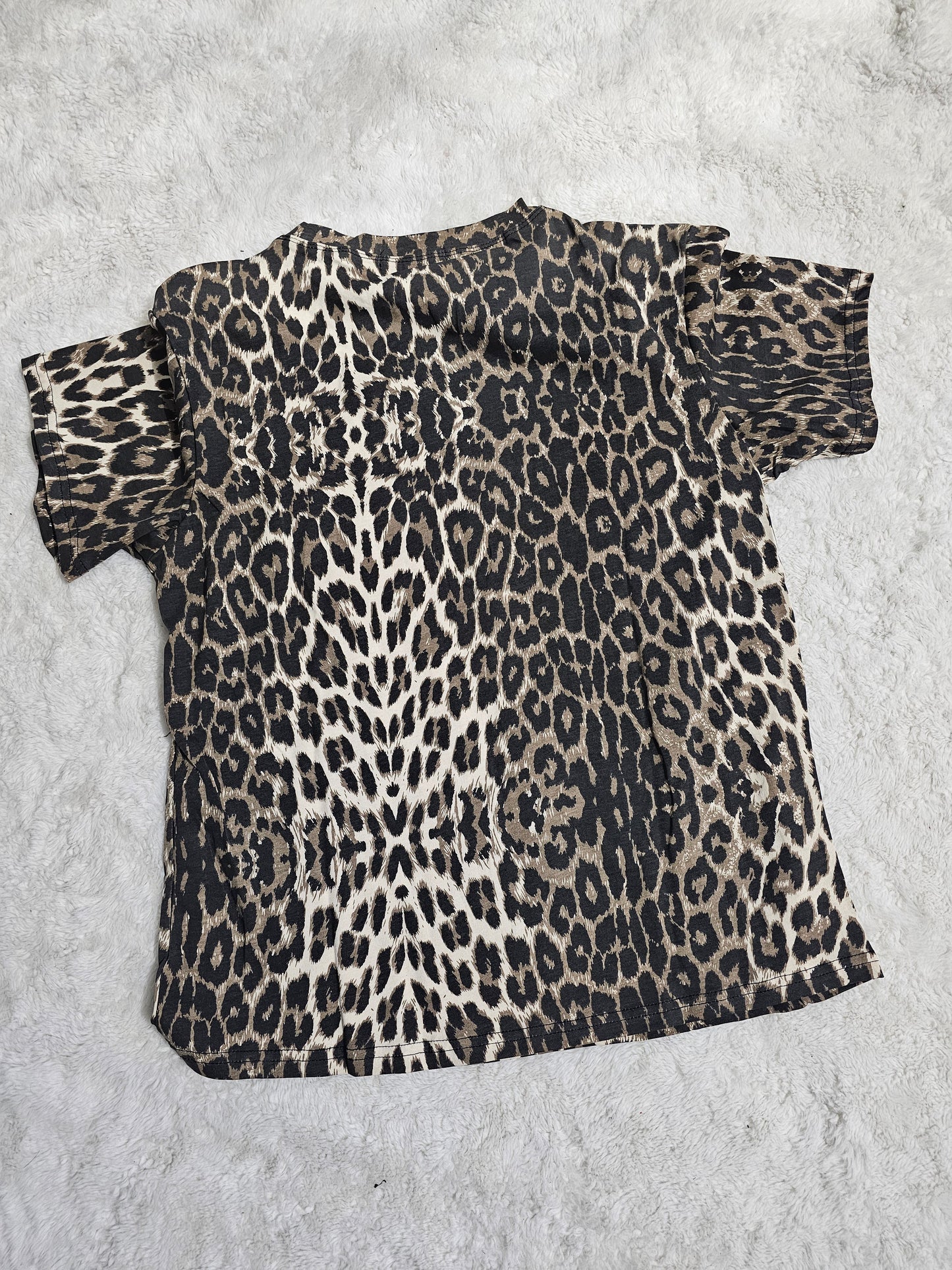 Cherry's Animal Print Lips t-shirt top blouse #*