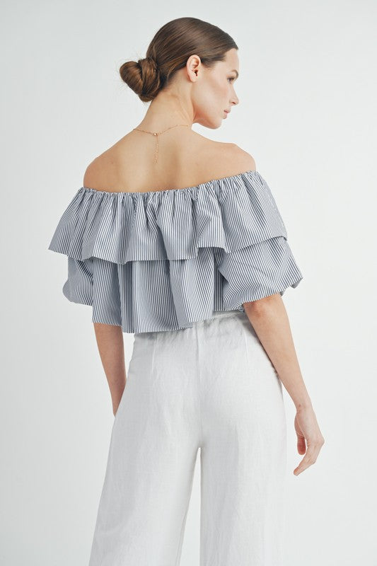 Sara  Off-The-Shoulder Bubble Top