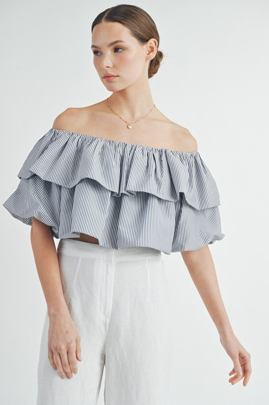 Sara  Off-The-Shoulder Bubble Top