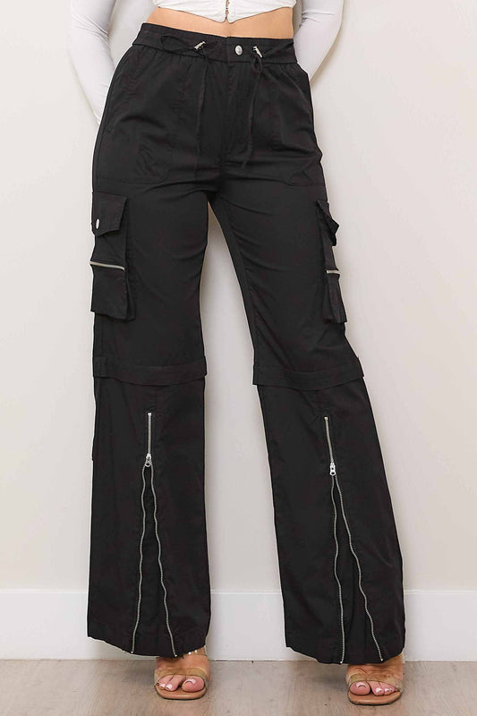 Cargo Pants with Zip Front Slit