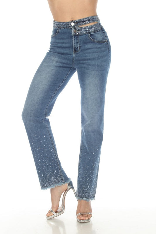 Emma Jeans Embellished Straight cut