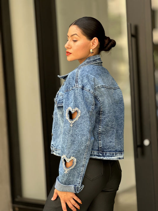 Blue hearts Denim jacket