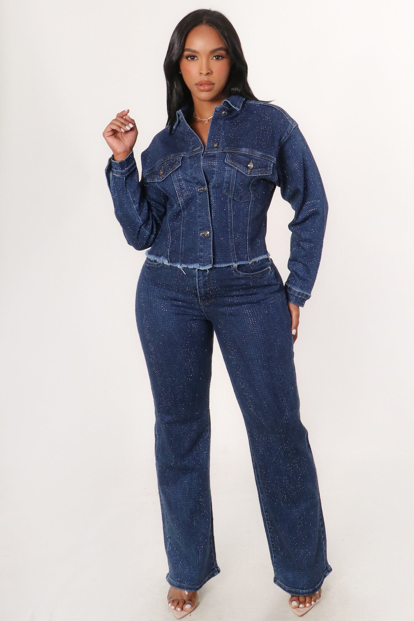 Brendaly Bedazzled Rhinestone Black Pants