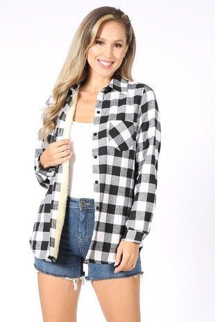Checker Shirt With Fur Inside
