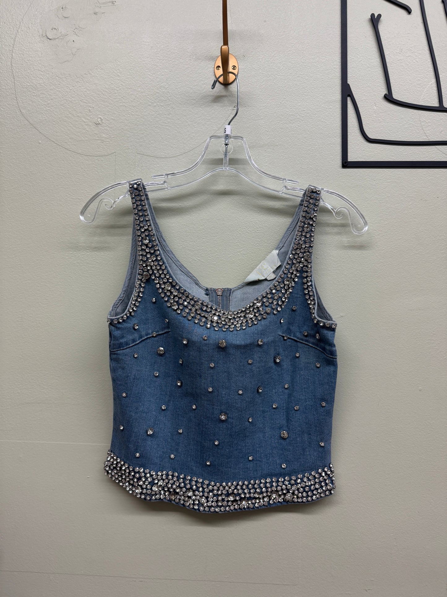 Layla Denim women top with Rhinestone