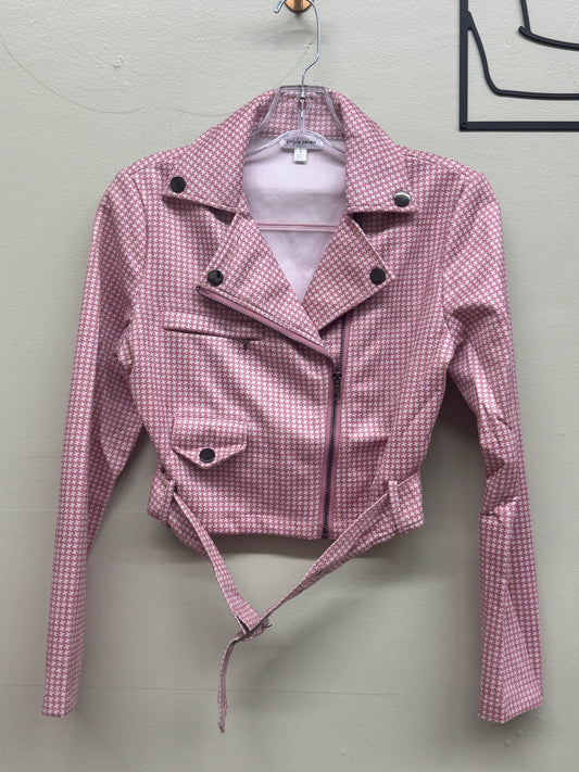 Womens Pink and white checkered Jacket