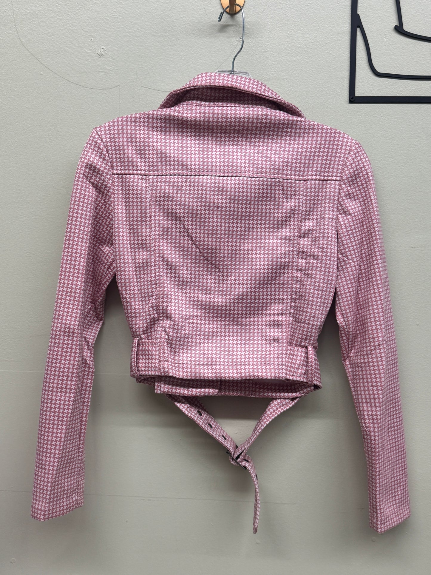 Womens Pink and white checkered Jacket