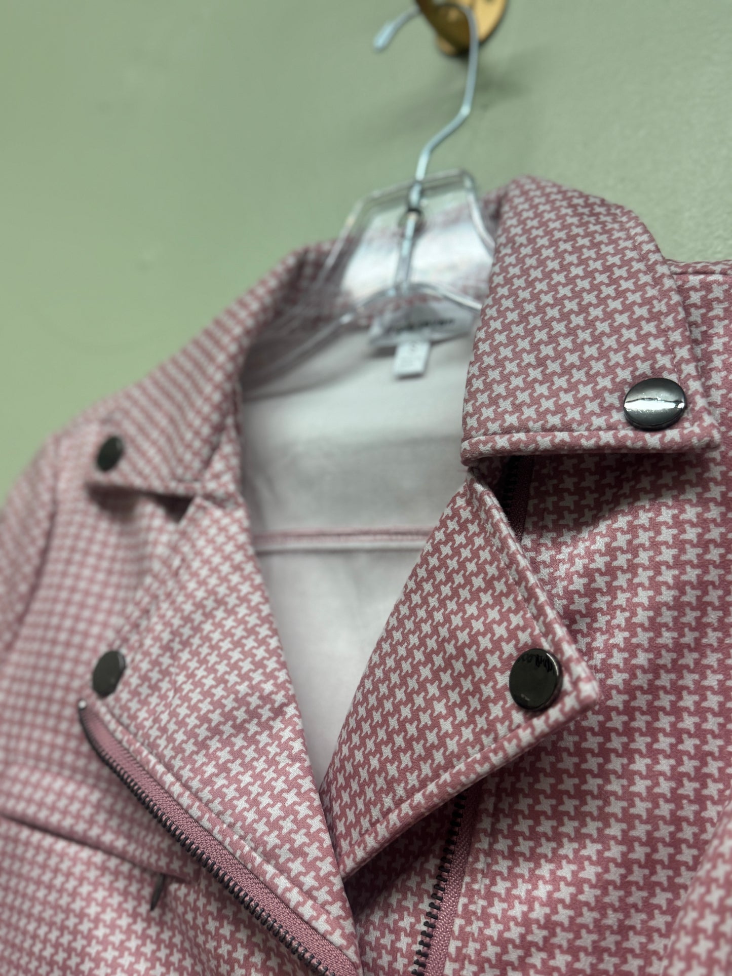 Womens Pink and white checkered Jacket