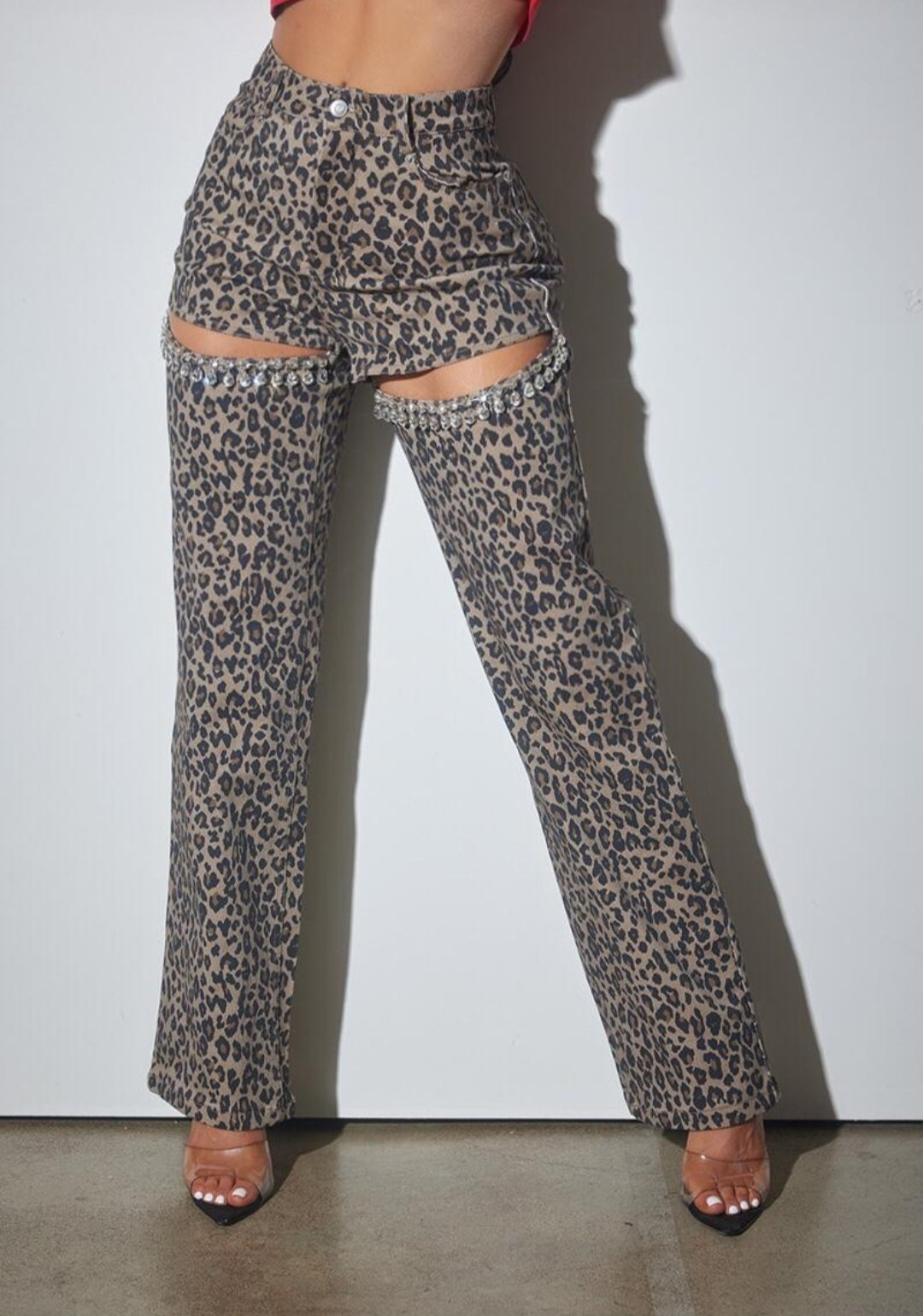 Daniel Animal Print Denim Set #*