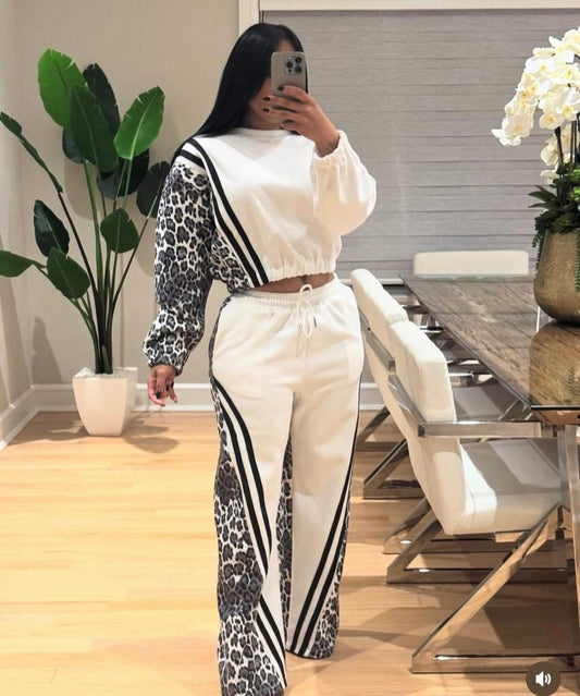 Lina Crop Top sweatshirts Animal Print gray