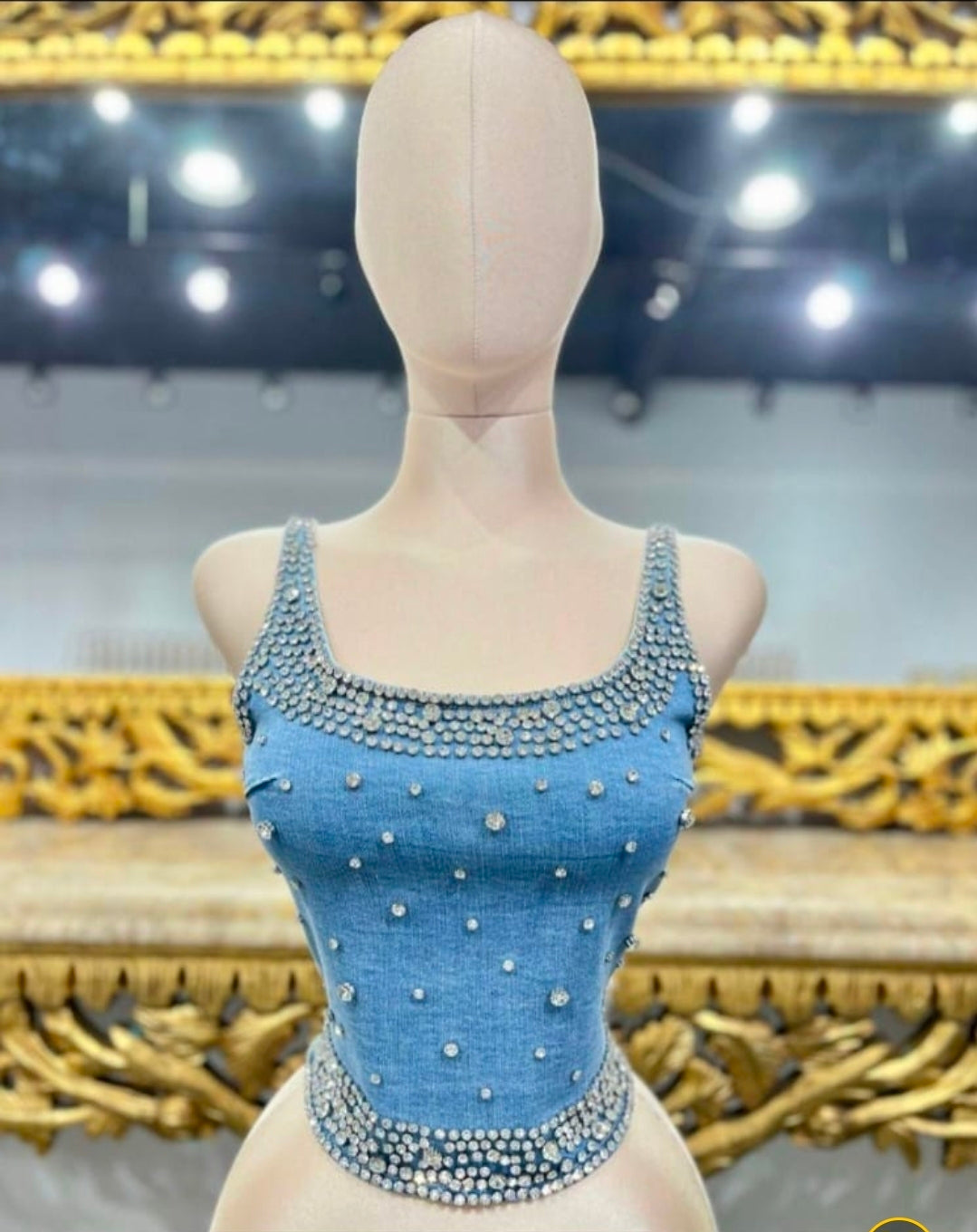 Layla Denim women top with Rhinestone