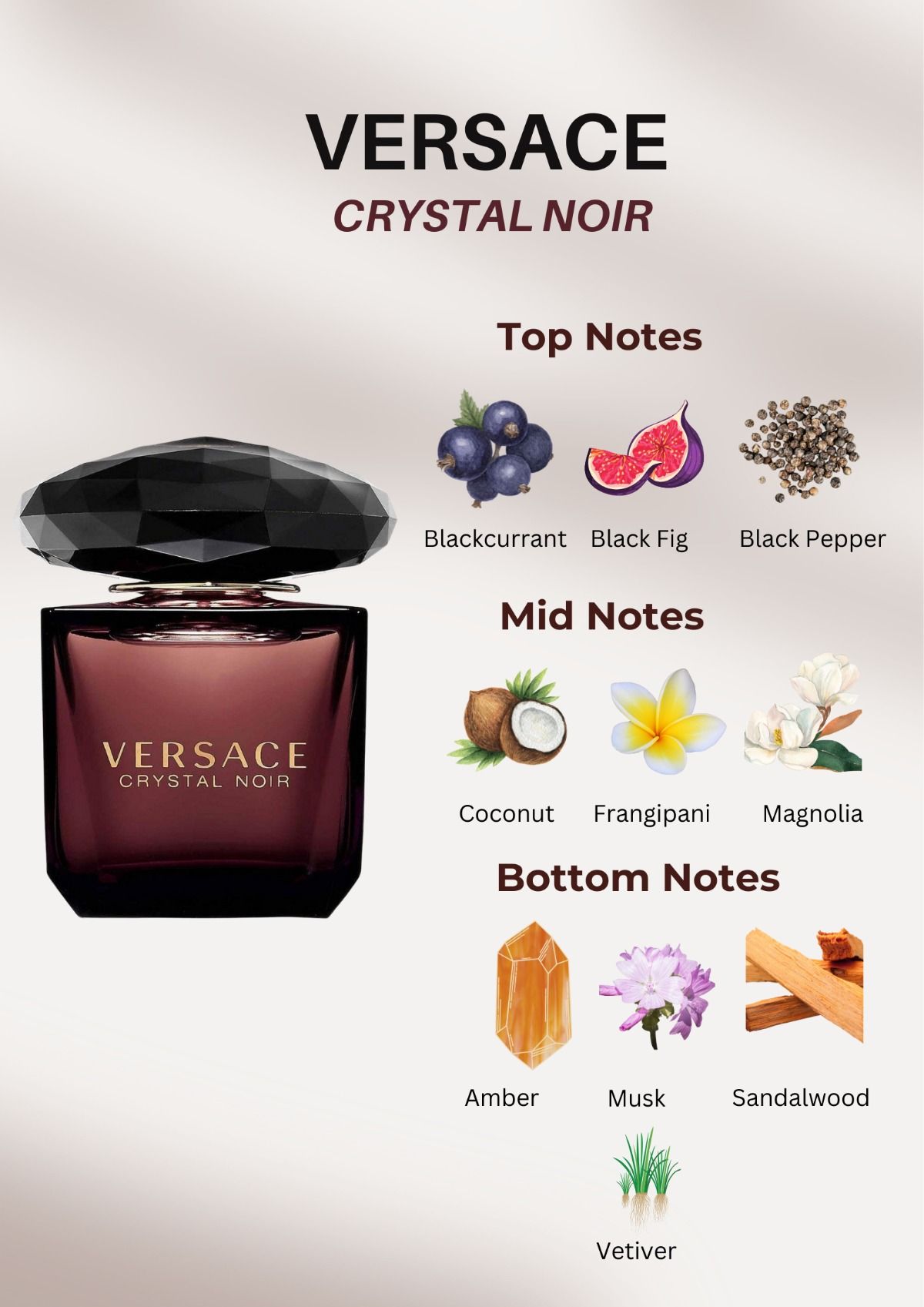 Versace Ladies Crystal Noir 3.0 oz