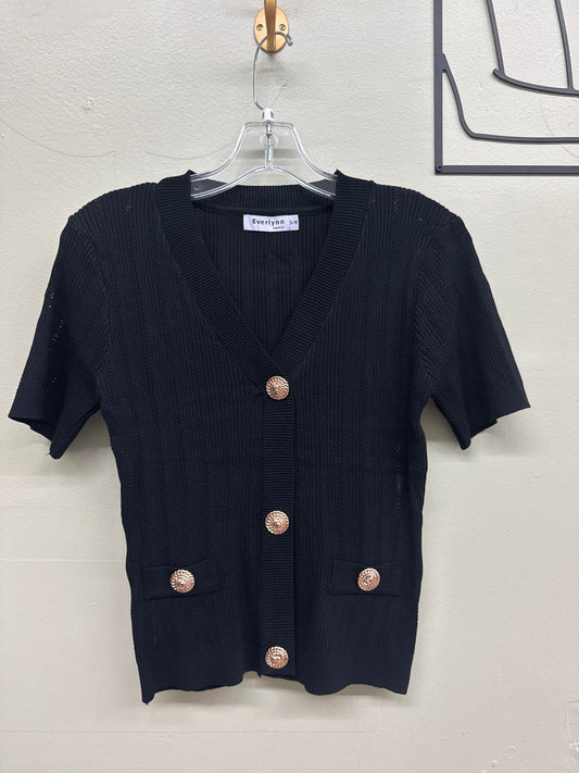 Knit Black top with Gold