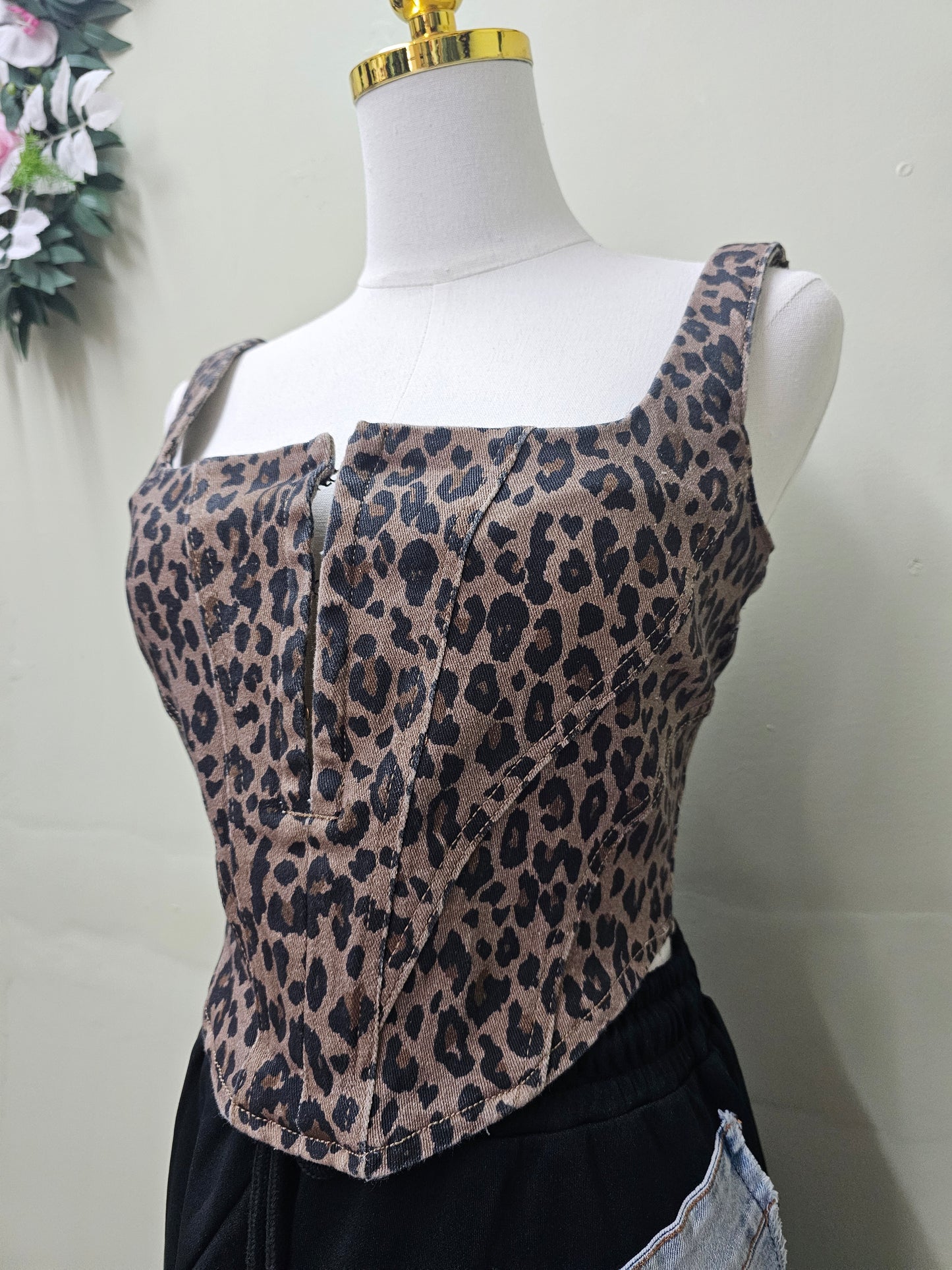 Siena animal print Denim Women Top