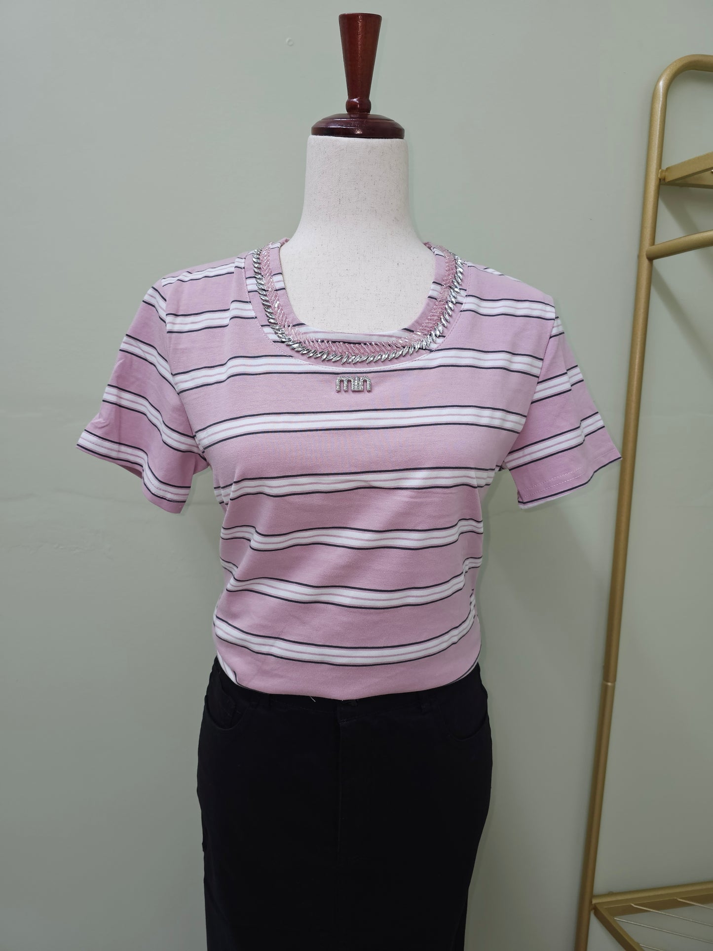 Pink T-shirt Rhinestone min.#T