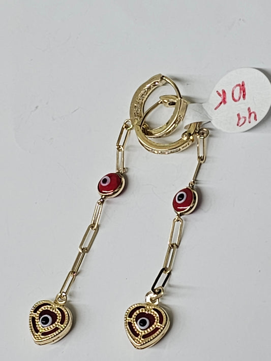 Red Eye earrings 10k Gold #49