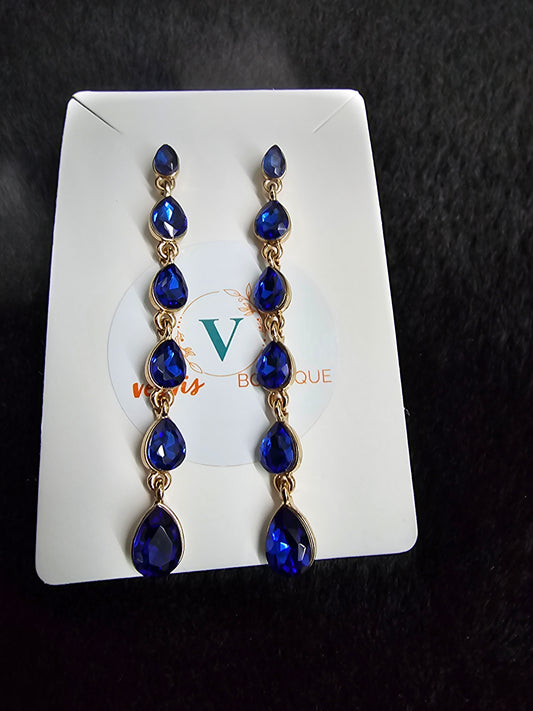 Drop Earrings blue and pink