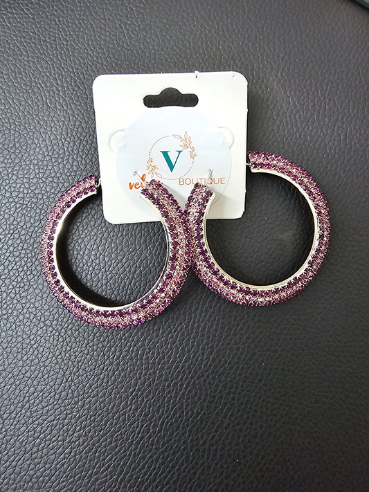 Earrings purple argollas