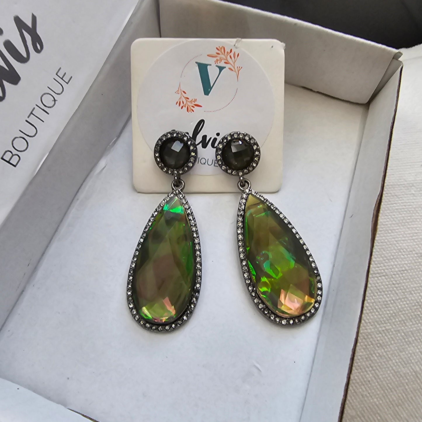 Green drops Earrings