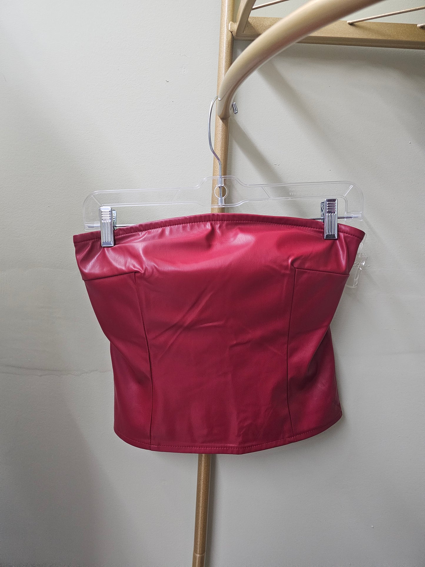 Red corset top stretching #32