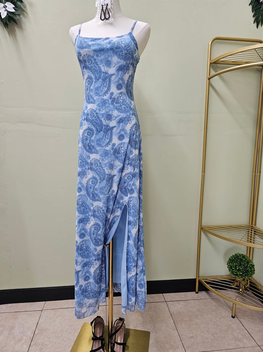Blue Print women Dress open back
