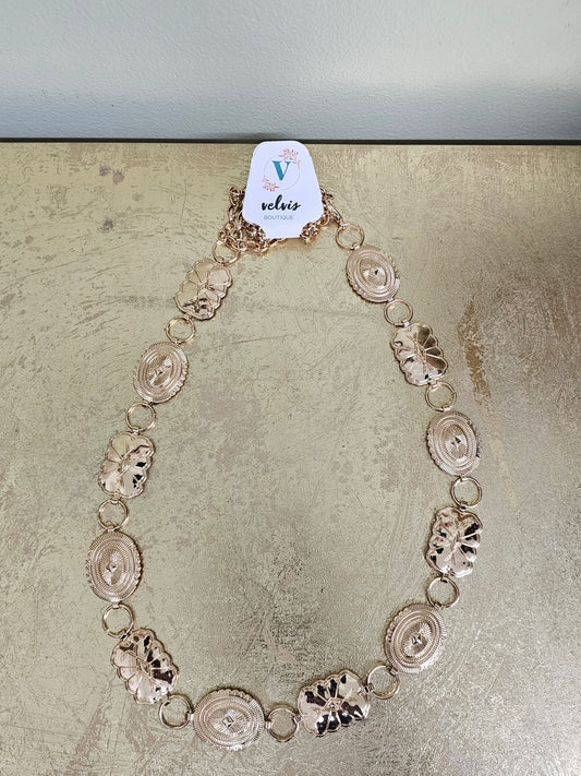 Gold metal adjustable women belt