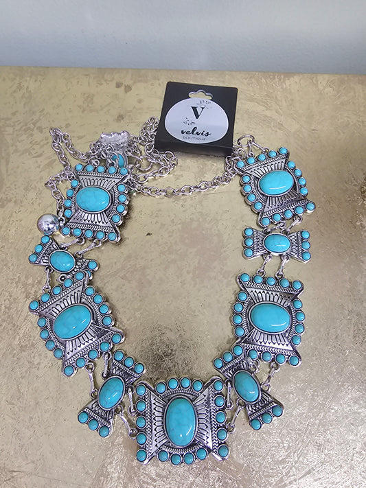 Cinto turquesa metal cowboy women