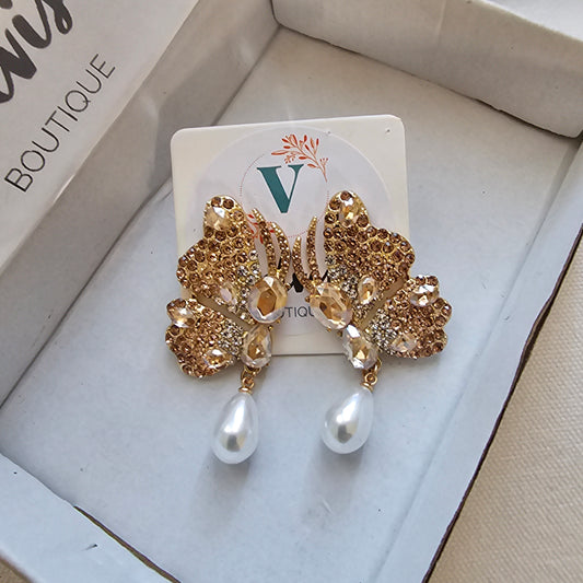 Butterfly gold earrings