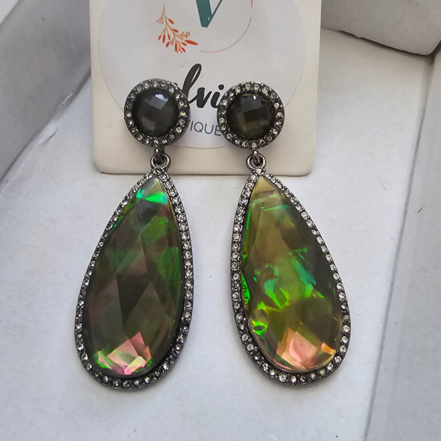 Green drops Earrings