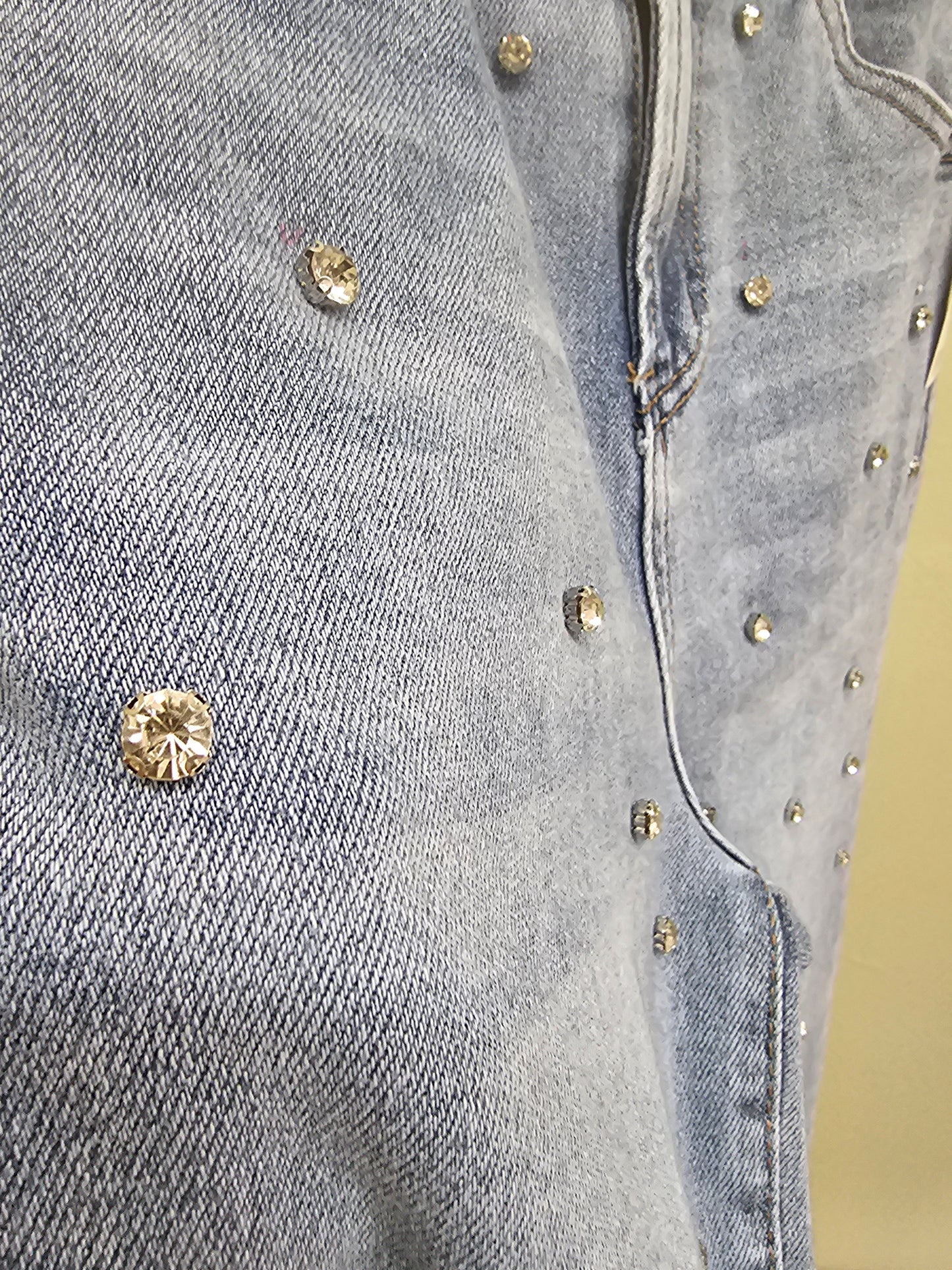 Nina Denim Ligh Rhinestone Jeans #T