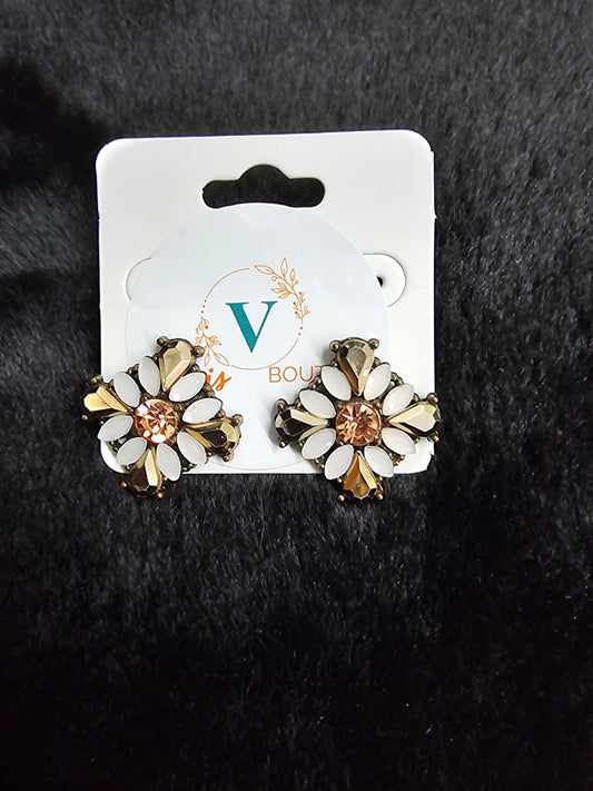 Small Earrings with Rhinestone