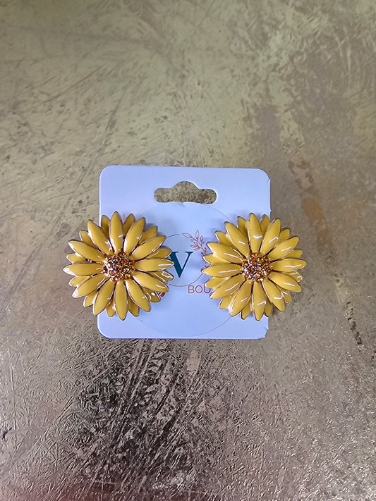 Yellow flower earrings