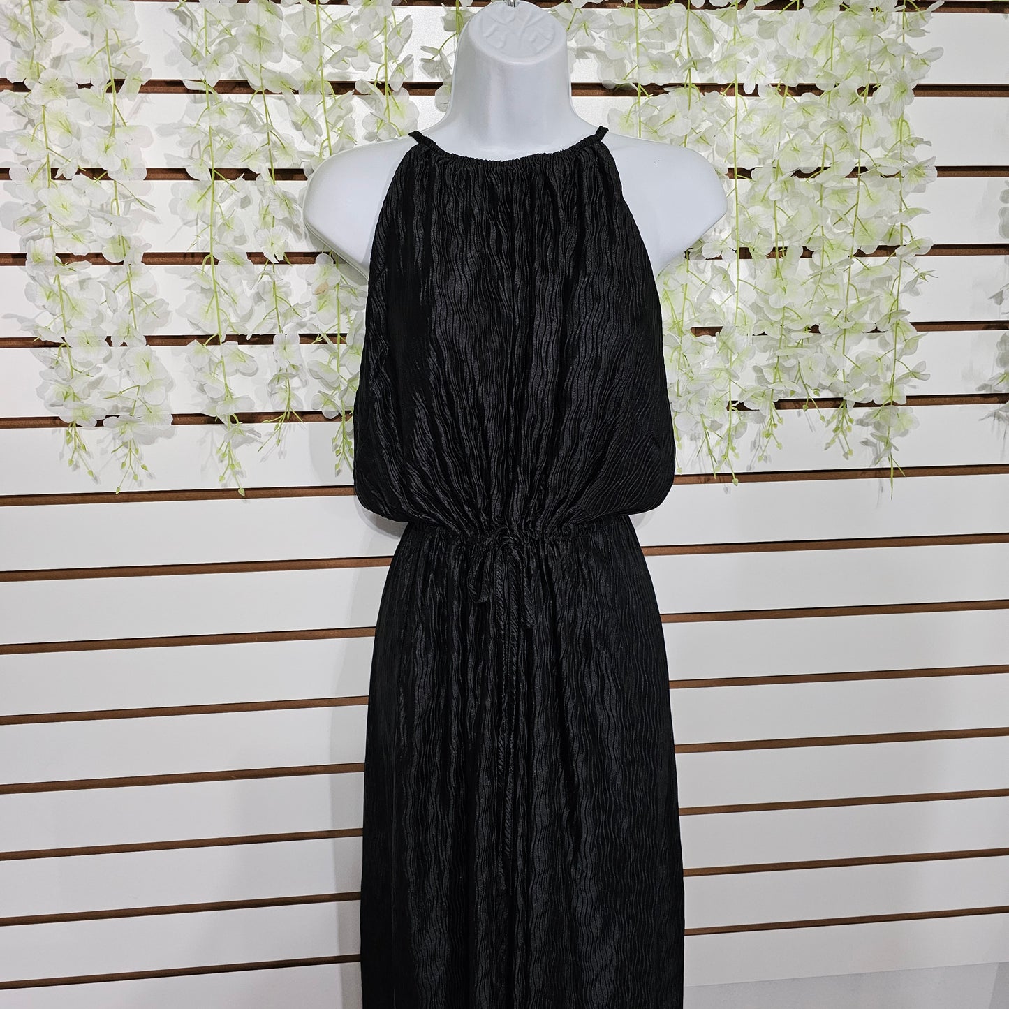 Benny jumpsuits Satin Black Halter Neck #34
