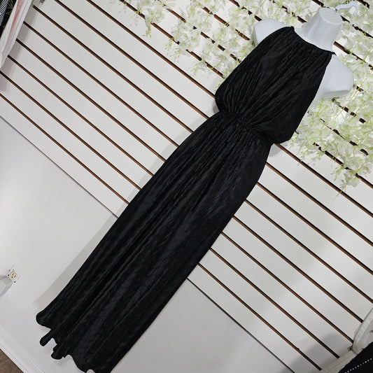 Benny jumpsuits Satin Black Halter Neck #34