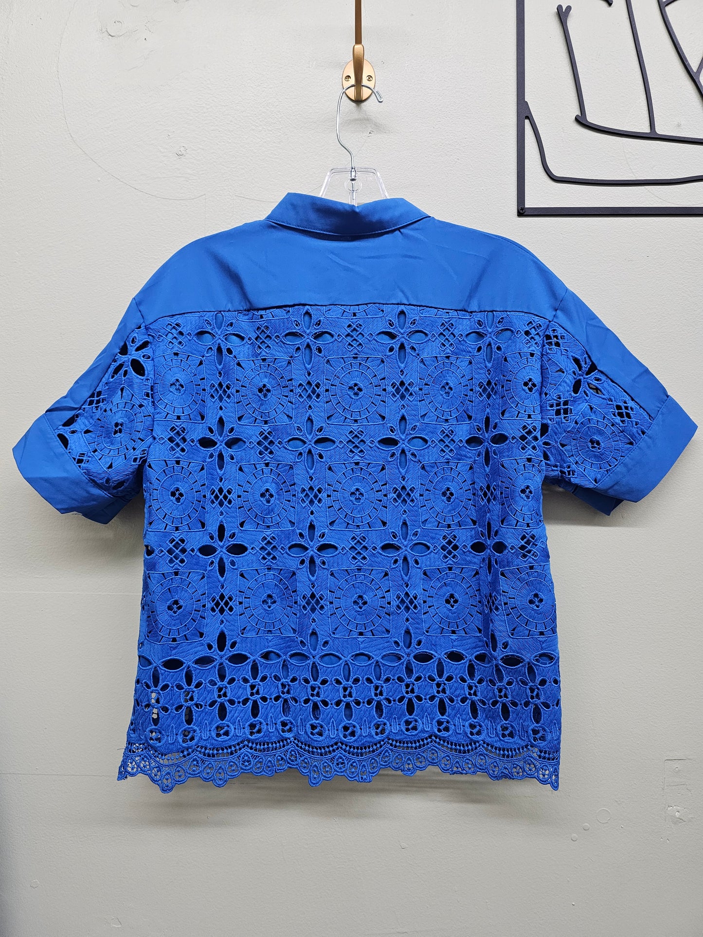 Blue Exotic Women Blouse Lace