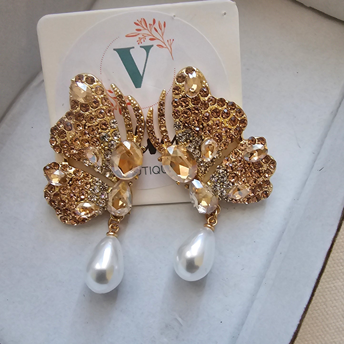 Butterfly gold earrings