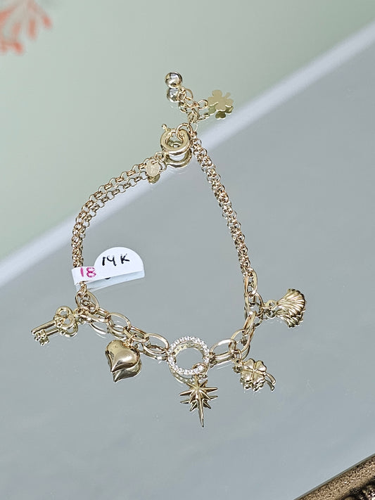 14k Gold Bracelet with mix gems#18