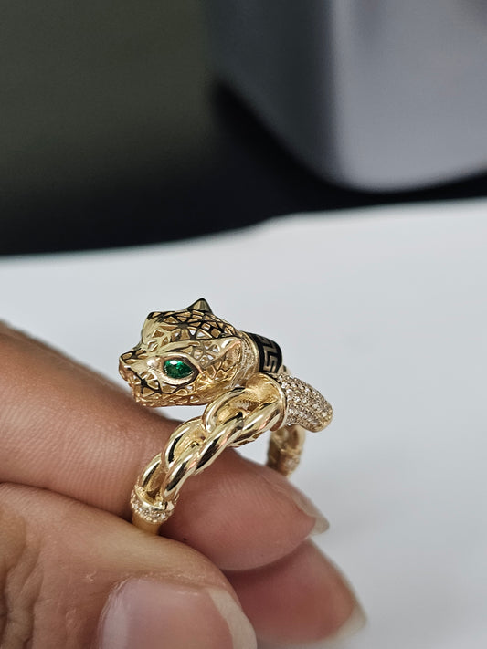 3D Tiger Ring 10k Gold  #44