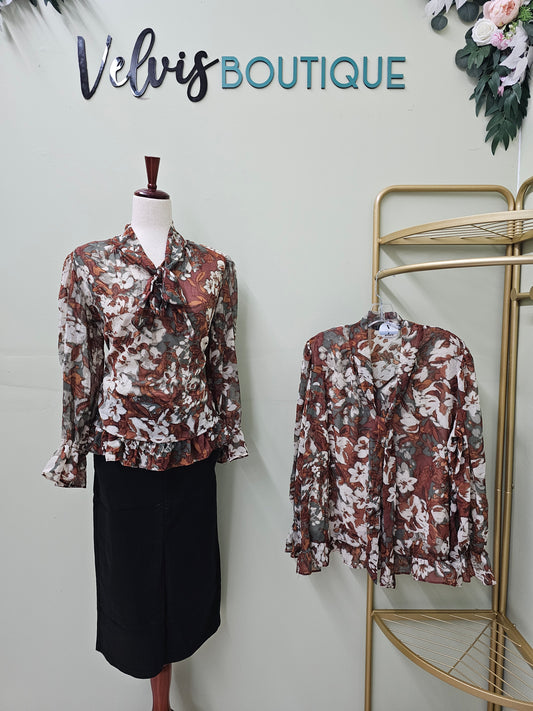 Brown Pie Women's  Blouse #T