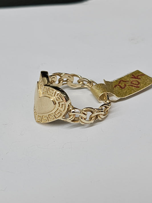 10k Gold Heart chain-link ring #27
