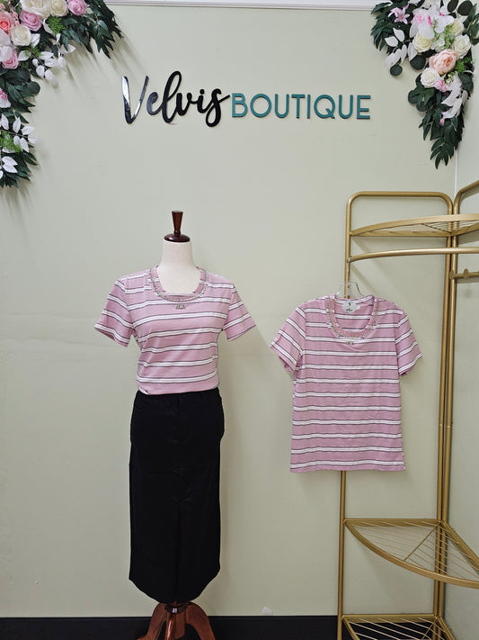Pink T-shirt Rhinestone min.#T