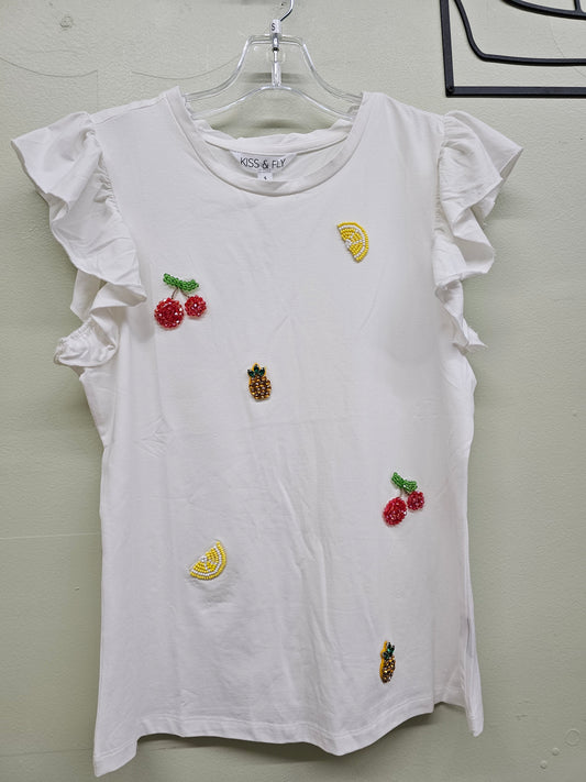 Summer Fruit Women White Blouse
