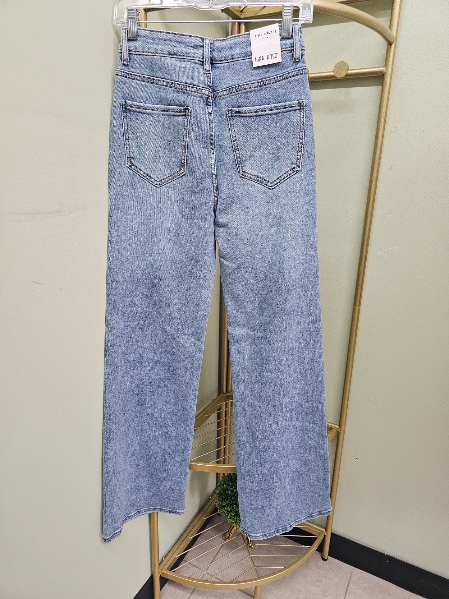 Nina Denim Ligh Rhinestone Jeans #T