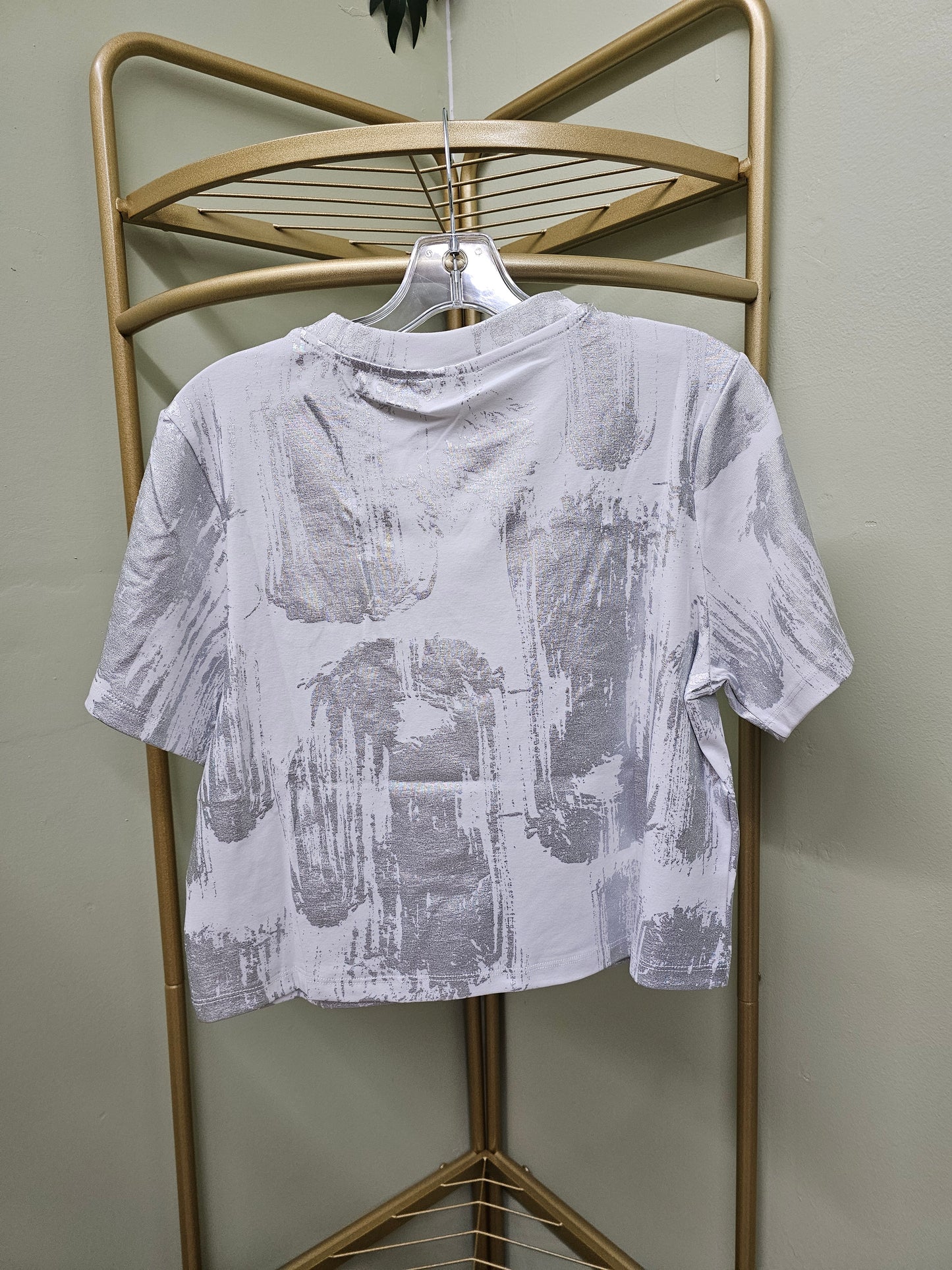METALLIC-FOIL TIE-DYE 3D FLOWER SILVER #